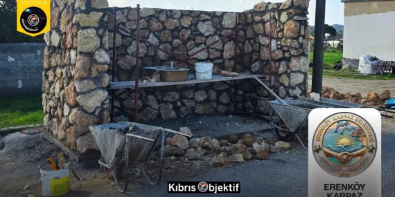 Dipkarpaz’a taş otobüs durakları inşa edildi