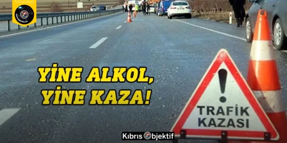 Girne’de alkollü sürücü çöp bidonuna çarptı, yaralandı
