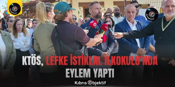 KTÖS, Lefke İstiklal İlkokulu’nda eylem yaptı