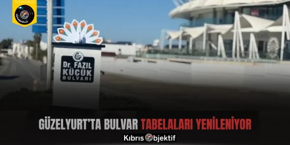 Güzelyurt’ta bulvar tabelaları yenileniyor