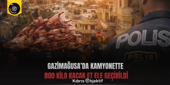 Gazimağusa’da kamyonette 800 kilo kaçak et ele geçirildi
