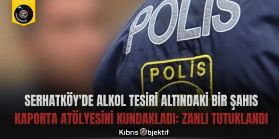 Serhatköy’de alkol tesiri altındaki bir şahıs, kaporta atölyesini kundakladı: Zanlı tutuklandı