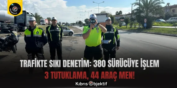 Trafikte Sıkı Denetim: 380 Sürücüye İşlem, 3 Tutuklama, 44 Araç Men!