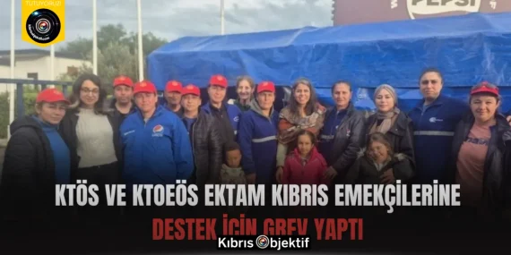 KTÖS ve KTOEÖS Ektam Kıbrıs emekçilerine destek için grev yaptı