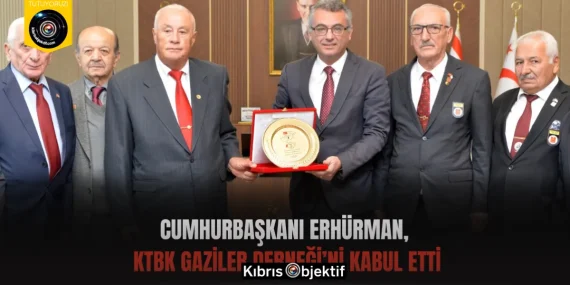 Cumhurbaşkanı Erhürman,  KTBK Gaziler Derneği’ni kabul etti