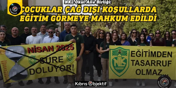 NKL Okul Aile Birliği, okul binası önünde basın açıklaması yaptı