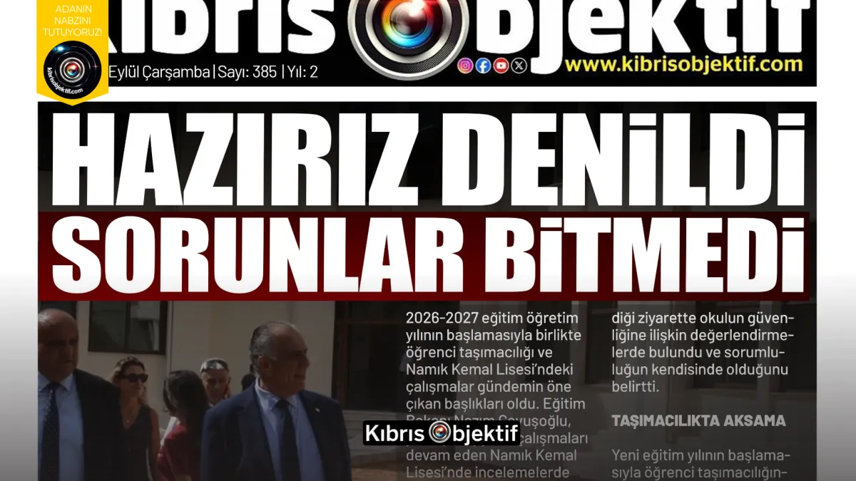 Kıbrıs Objektif BİRİNCİ SAYFA – 16 Eylül 2026 - Görsel Dizayn