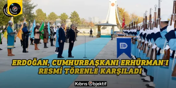Erdoğan, Cumhurbaşkanı Erhürman’ı resmi törenle karşıladı