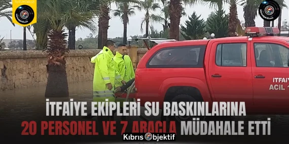 İtfaiye ekipleri su baskınlarına 20 personel ve 7 araçla müdahale etti