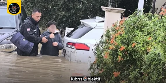 Gönyeli Onan Ltd. çevresinde mahsur kalan yedi kişi tahliye edildi