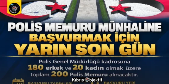 POLİS MEMURU MÜNHALİ İÇİN BAŞVURULAR YARIN SONA ERECEK