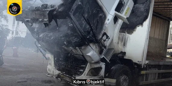 Tır araçta yangın çıktı