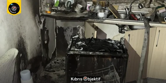 GÖNYELİ’DE ÇALIŞIR DURUMDAKİ BULAŞIK MAKİNESİ KISA DEVRE YAPARAK YANGINA NEDEN OLDU